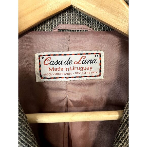 Vintage Casa de Lana Wool Grey Tweed Blazer Size 11/12 - Picture 3 of 5